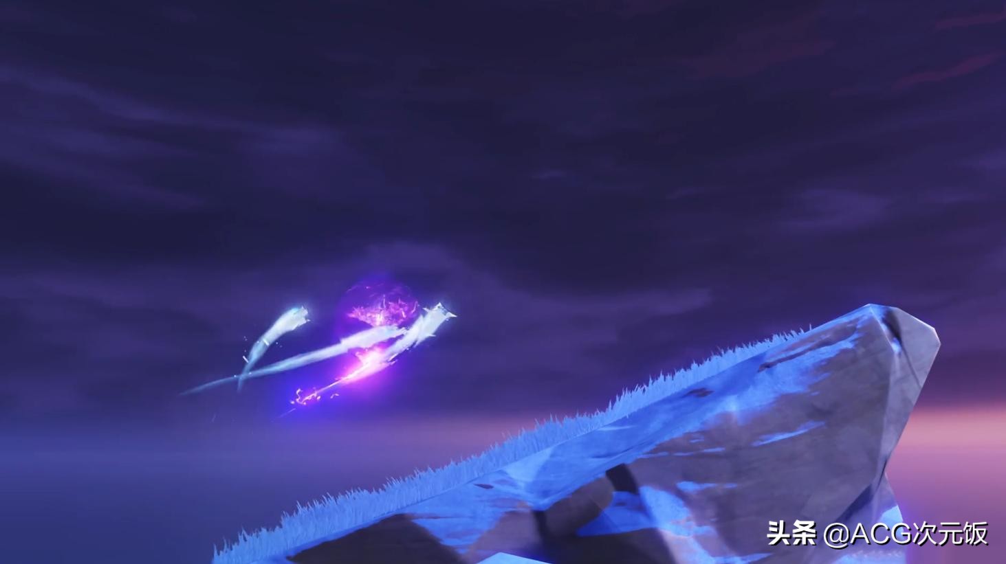 原神玩家在游戏里发现UFO，稻妻地区的上空，类似大号的雷灵