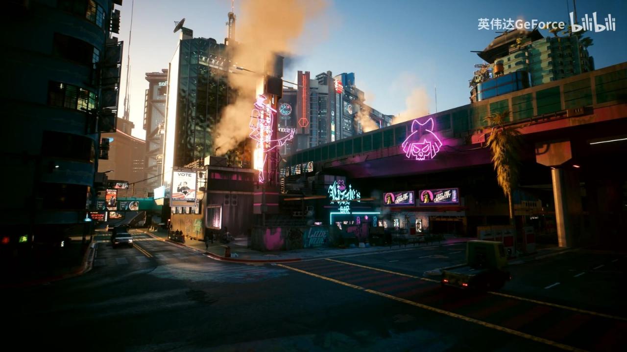 《赛博朋克2077》全景光追新演示 夜之城美丽生动