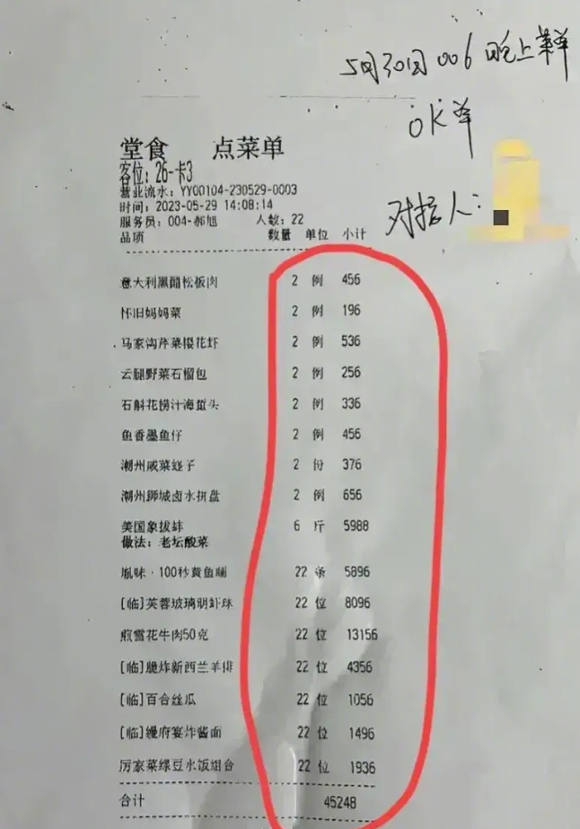 马斯克北京首日晚宴多少钱？22人“吃”掉4.5万元