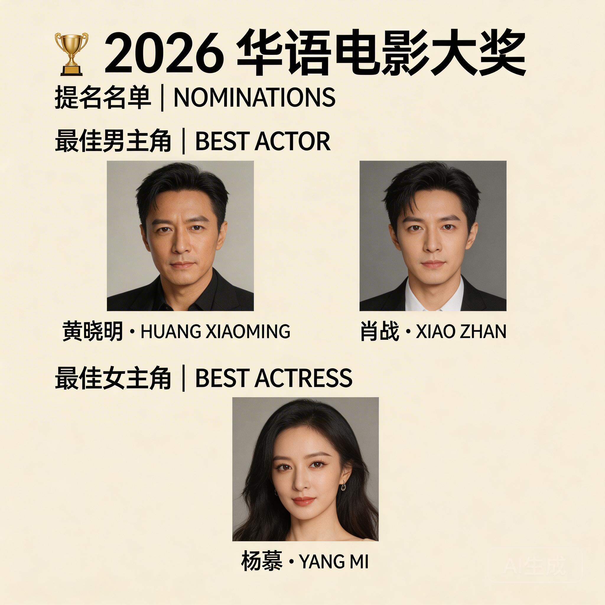 2026金海燕奖提名名单公开！成龙黄晓明肖战杨幂辛芷蕾等入围