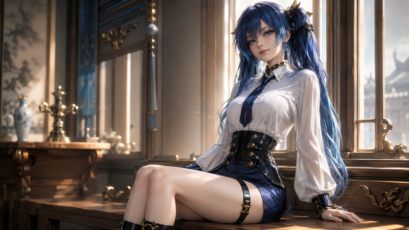 晨光蓝影：蓝发少女的修仙3D新生