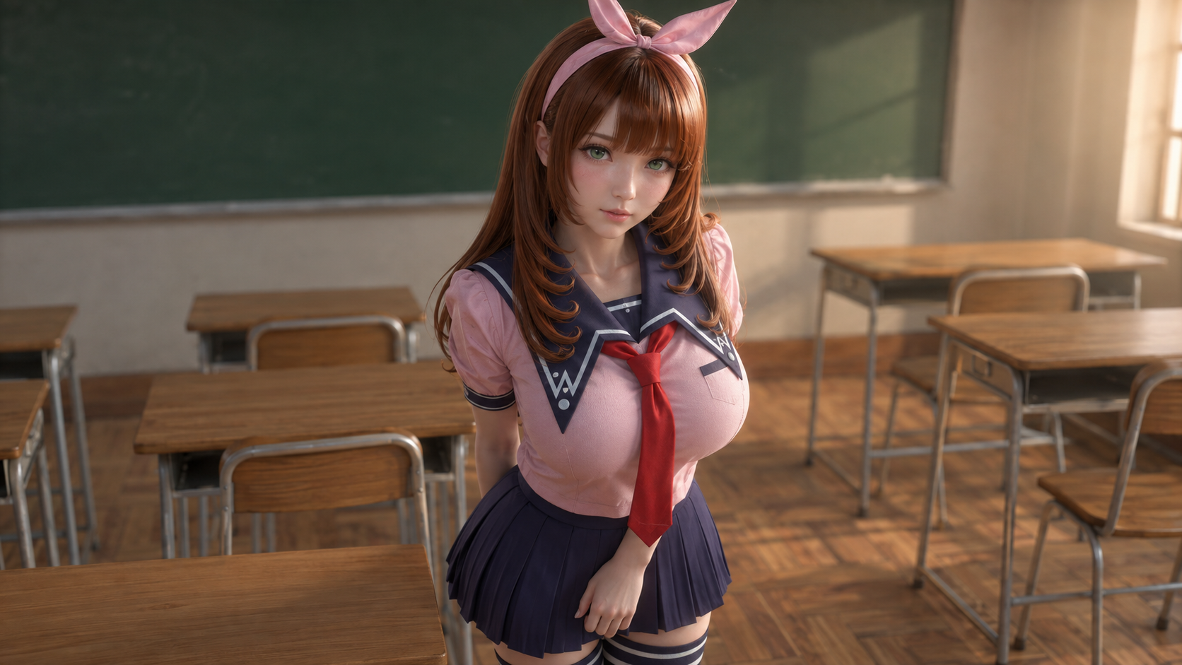 暖阳教室里的翠眸少女——濑户优希2019风格3D重绘