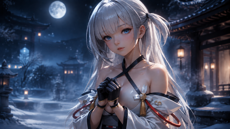 霜月银翎·雪庭夜语