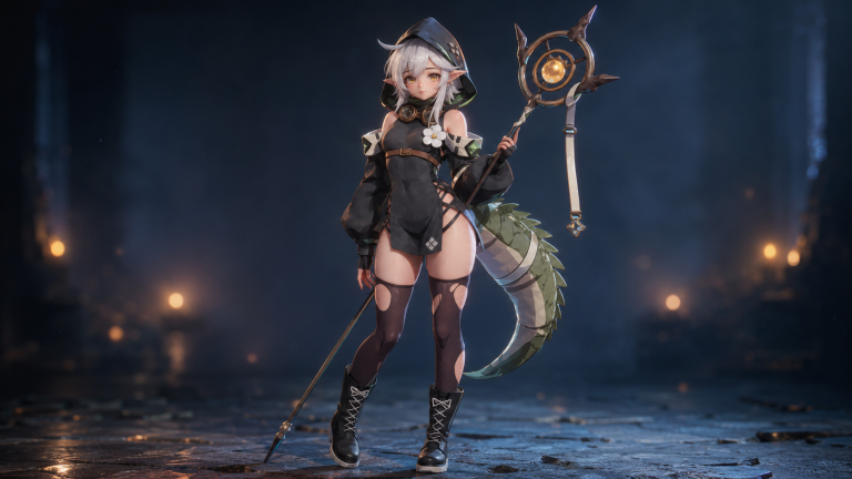 幽夜龙尾精灵魔导师：JesterNalagon 3D幻想重塑