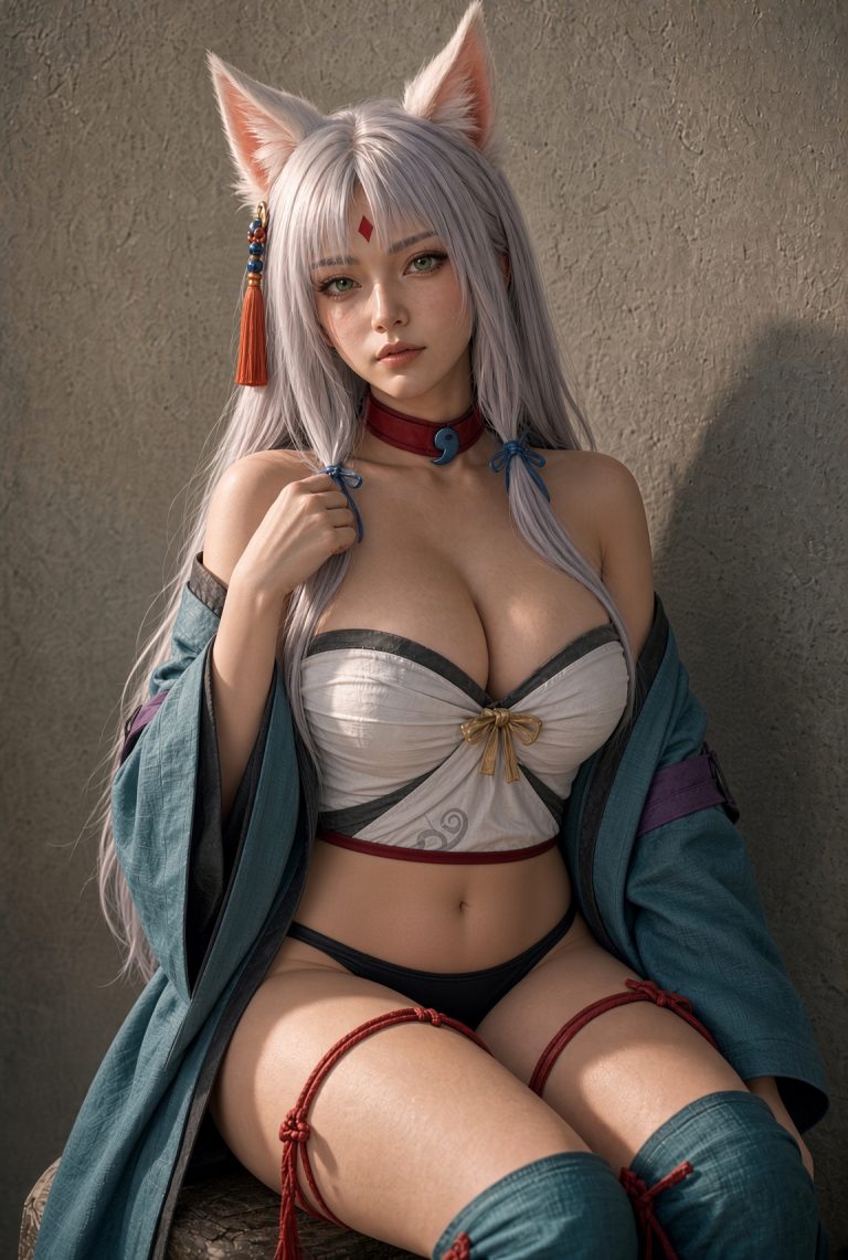 窗光白狐
