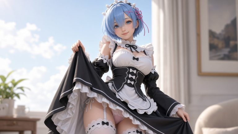 窗边掀裙的蕾姆