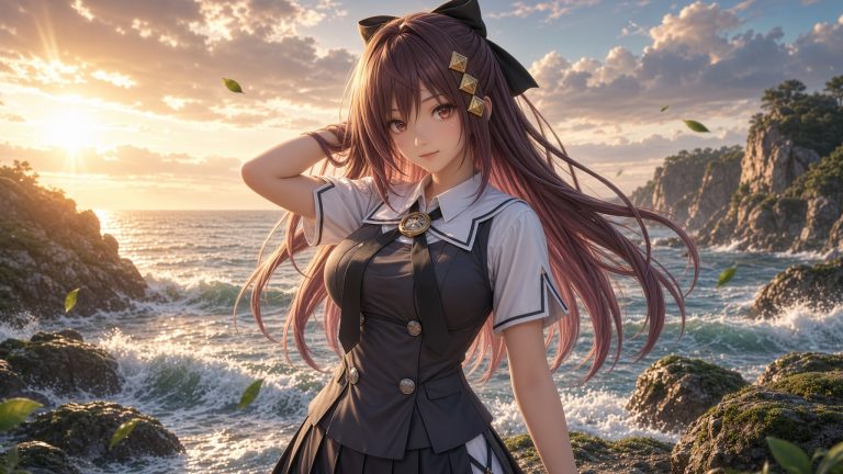 暮光海崖·写实校服少女