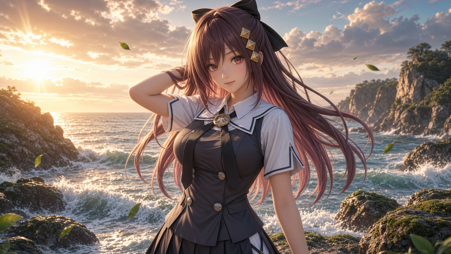 暮光海崖·写实校服少女