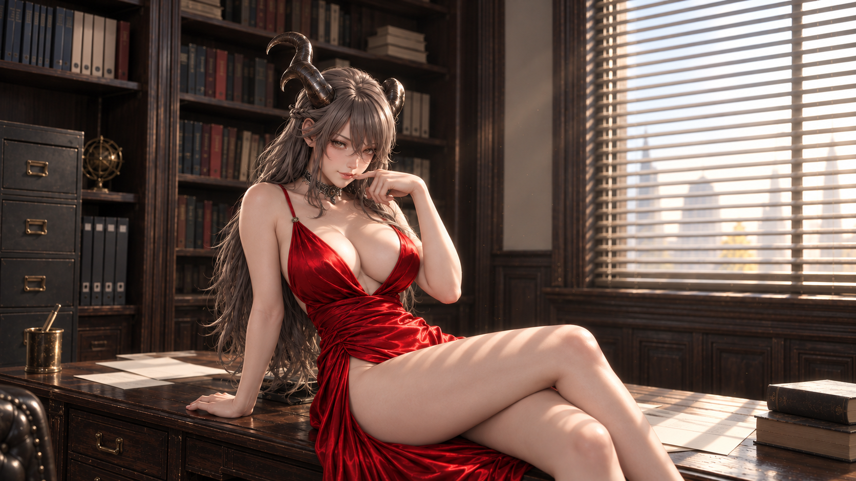 绯红映窗